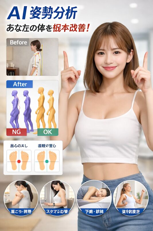 サロンのAI姿勢分析をするイメージ画像